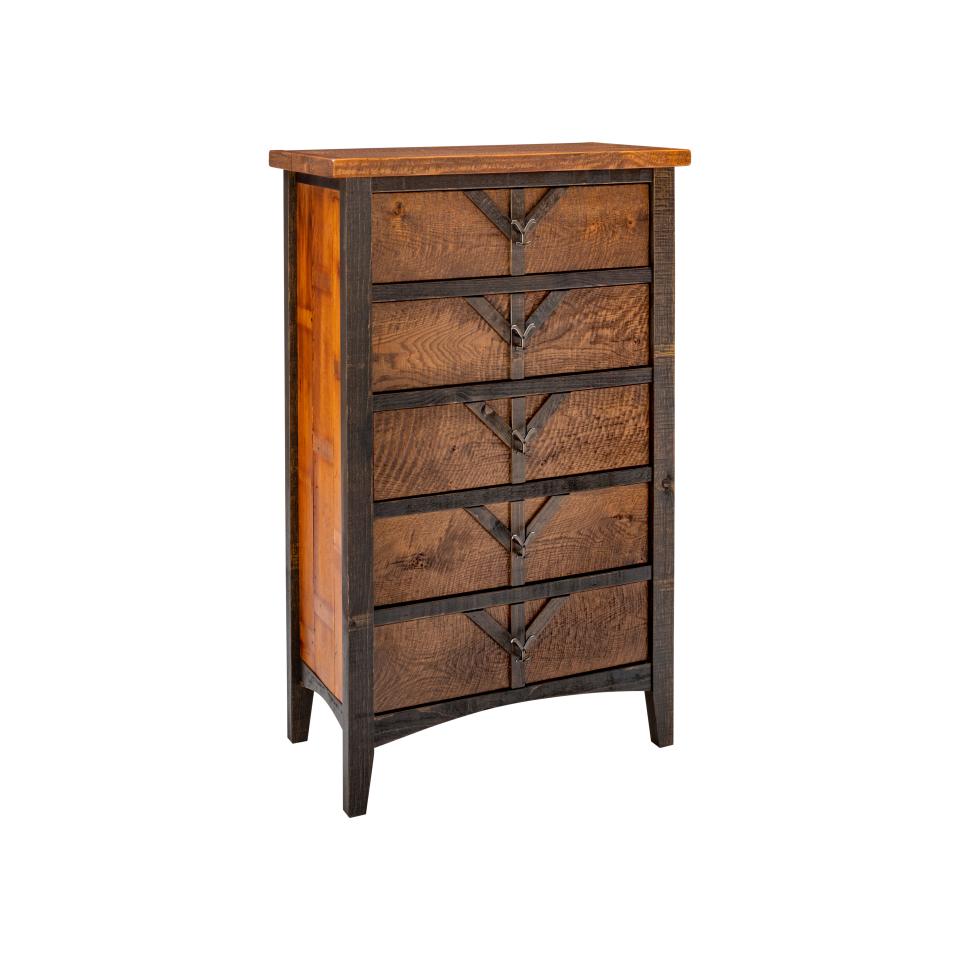 This Dutton four-drawer chest is part of the Yellowstone series by Green Gables Furniture.