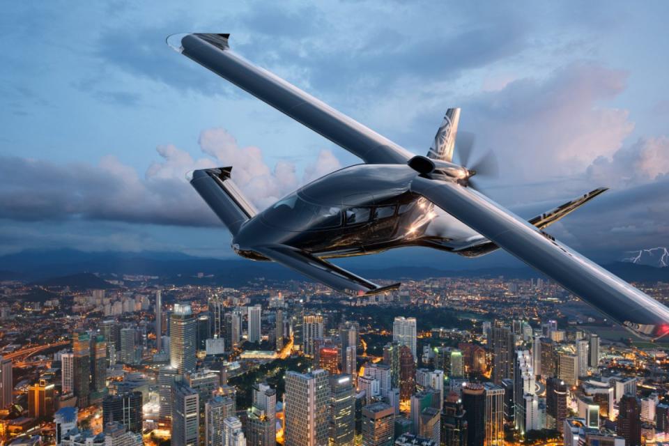 The Cavorite X7 prototype will carry a pilot and up to six people with up to 1,500 pounds of payload.  Courtesy: Horizon Aircraft