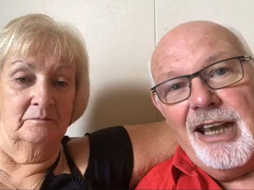 British couple David and Sally Abel who are stuck in quarantine on the coronavirus-hit Diamond Princess cruise ship off the coast of Japan: PA