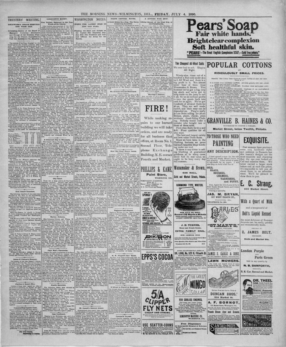Page 3 of The Morning News from July 4, 1890.