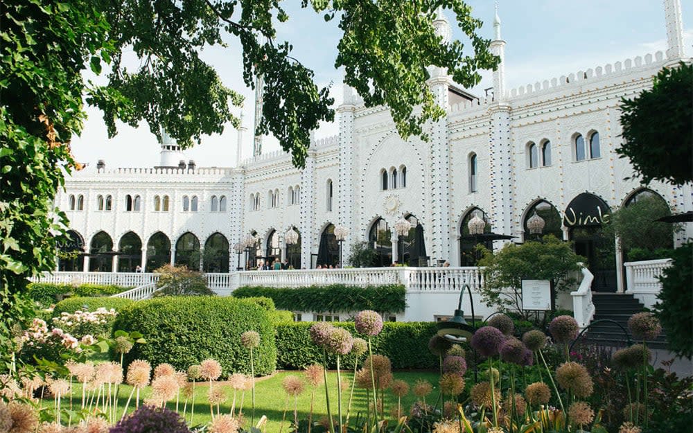 Nimb Hotel, close to Tivoli Gardens, was built to be an ‘Arabian fantasy castle’ with striking Taj Mahal-style turrets.