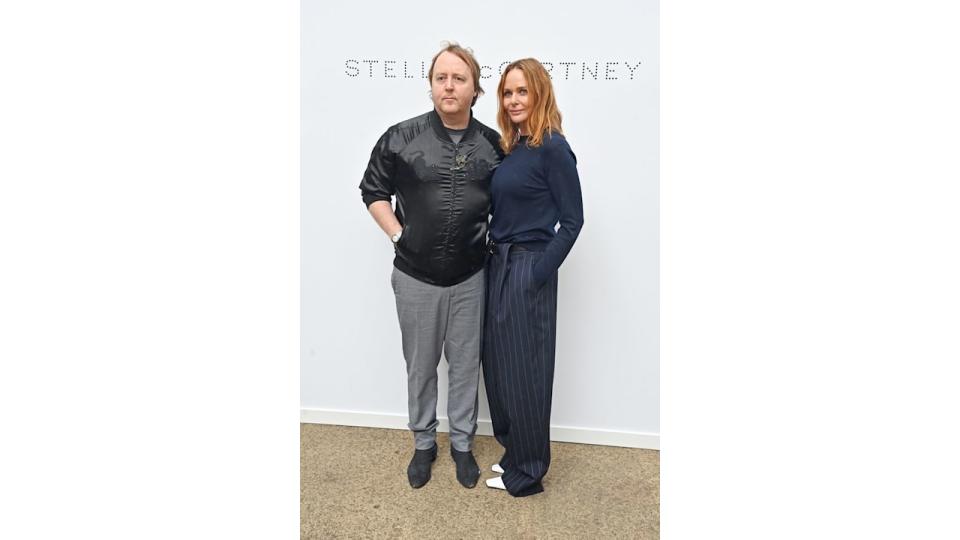 James McCartney and Stella McCartney pose backstage