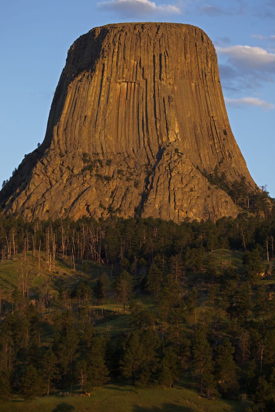 <p>The "Best Little Town" in the state has a population of 400 who enjoy incredible views of <a href="http://www.blackhillsbadlands.com/cities-towns/hulett-wyoming" rel="nofollow noopener" target="_blank" data-ylk="slk:Devils Tower;elm:context_link;itc:0;sec:content-canvas" class="link ">Devils Tower</a> (America's first National Monument). However, that populations balloons to over 100,000, with bikers en route to annual Sturgis Motorcycle Rally in South Dakota. Whether you decide to explore the area on a motorcycle or horseback, you'll definitely want to make time on your schedule for a meal at the Ponderosa Cafe, a place that fits the Old West vibe of the town. </p>