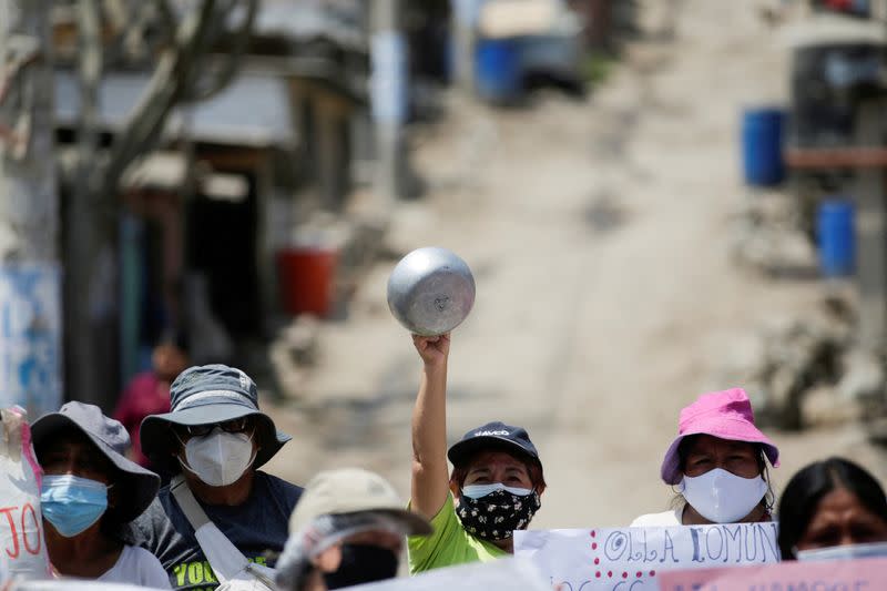 FILE PHOTO: Soup kitchens on the outskirts of Lima struggle with inflation