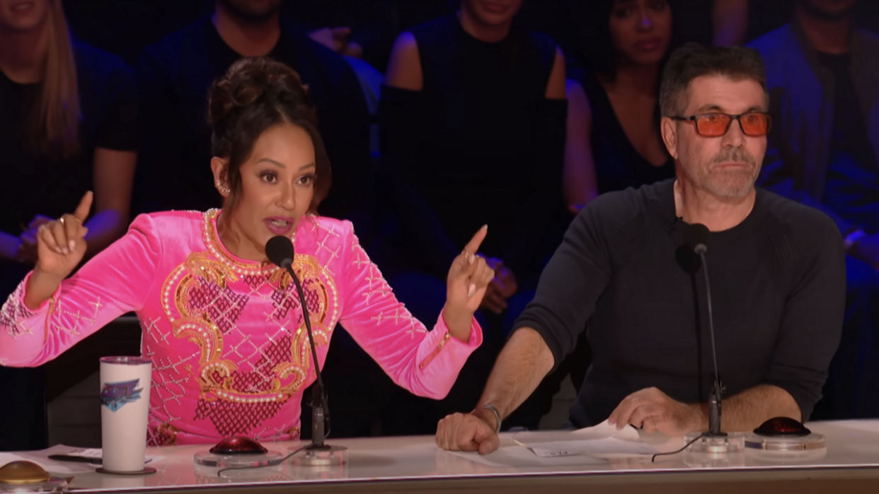  Mel B and Simon Cowell on AGT: Fantasy League. 