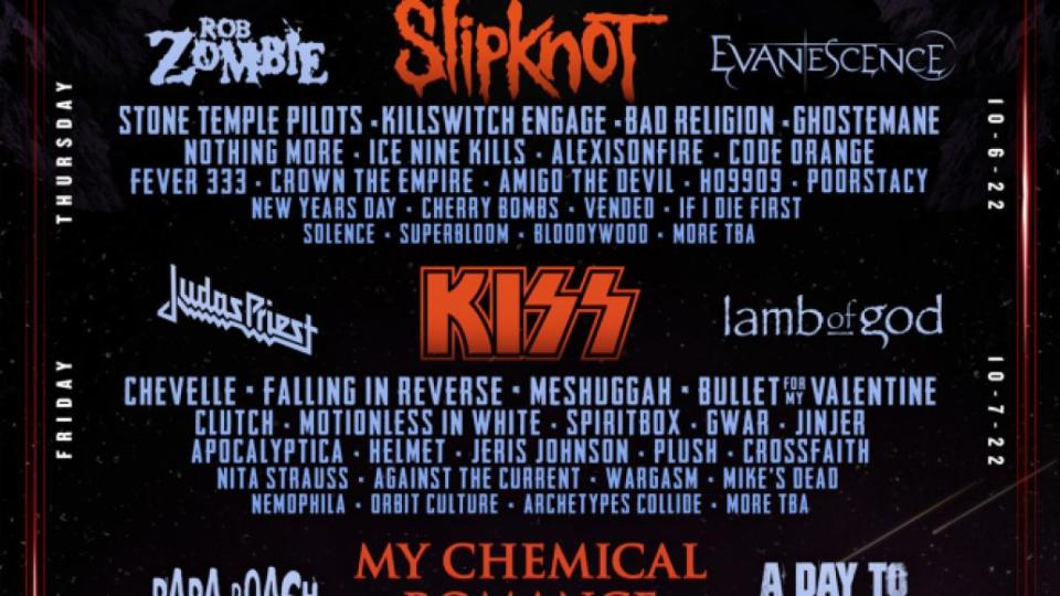 AS 2022 Official Admat Aftershock Festival 2022 Lineup: Foo Fighters, Slipknot, KISS, My Chemical Romance, and More