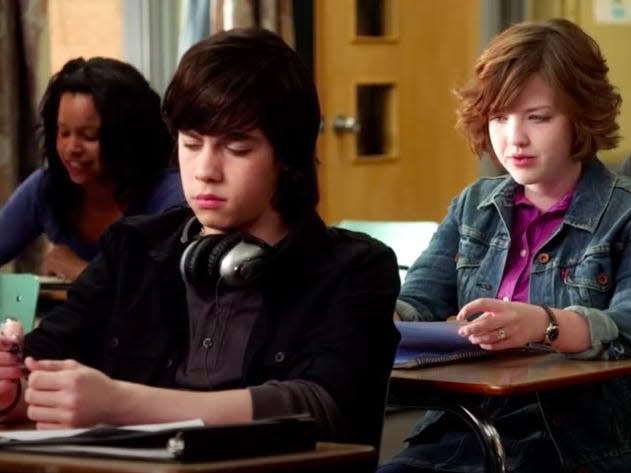 eli and clare in class on degrassi