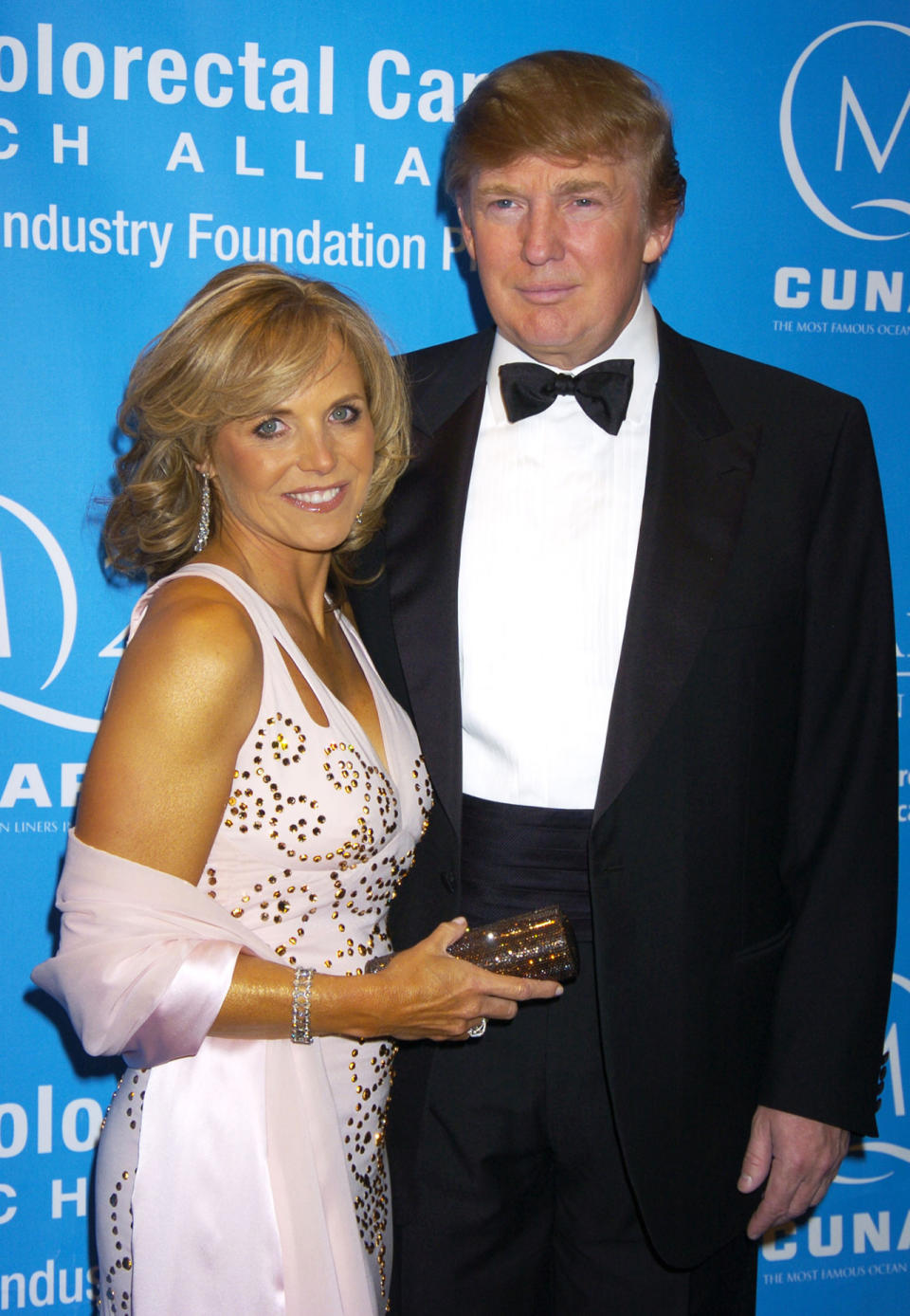 <p>Katie Couric and Trump at the Hollywood Hits Broadway Benefit Gala for Colon Cancer in New York on April 24, 2004. <i>(Photo: Robin Platzer/FilmMagic/Getty Images)</i> </p>