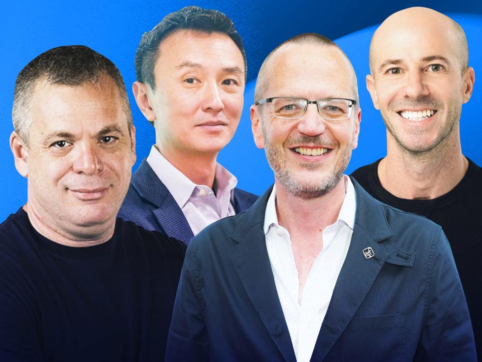 CEOs of tech companies most likely to be taken private: Avishai Abrahami CEO of Wix, Zuora's CEO, Tien Tzuo, Eric Remer CEO of EverCommerce and Liveramp CEO Scott Howe