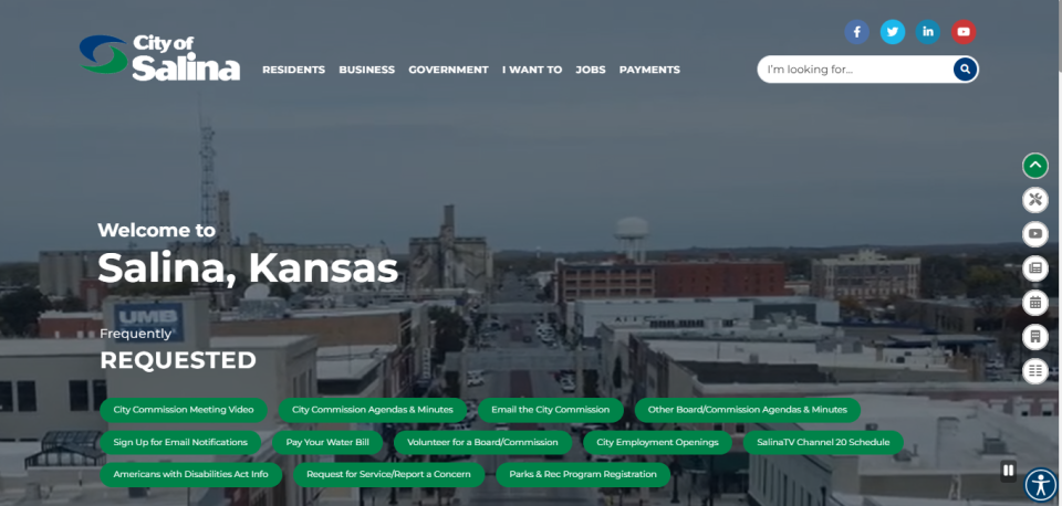 The City of Salina launched a new and updated website earlier this week. This new site is designed to be a place where citizens can not only get information, but also engage with the city.