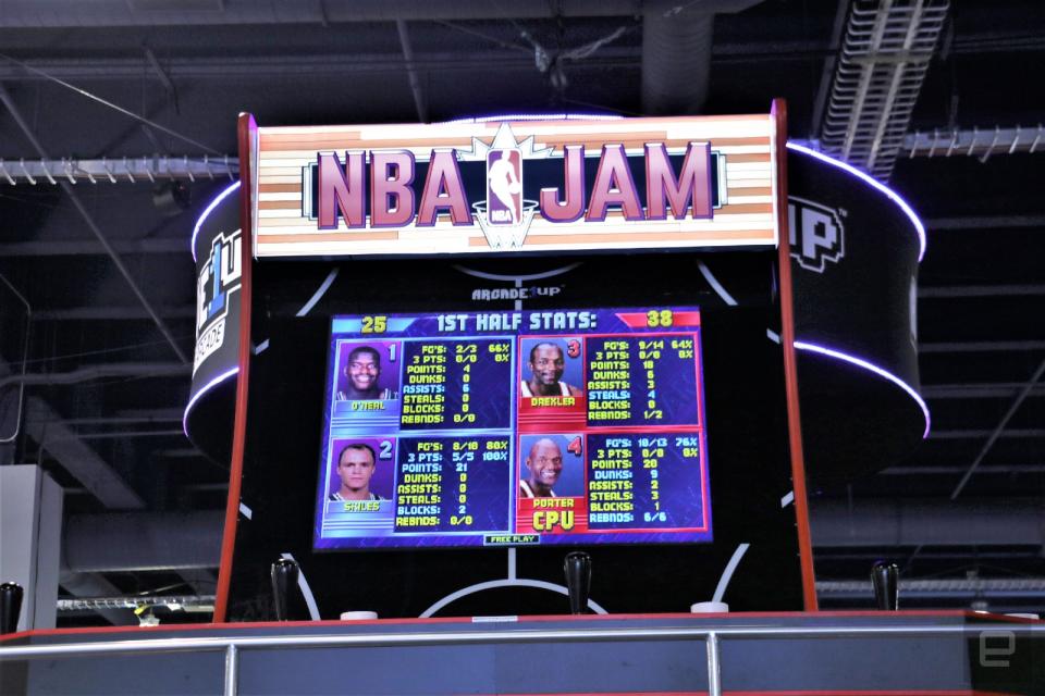 Giant NBA Jam arcade game at CES 2020