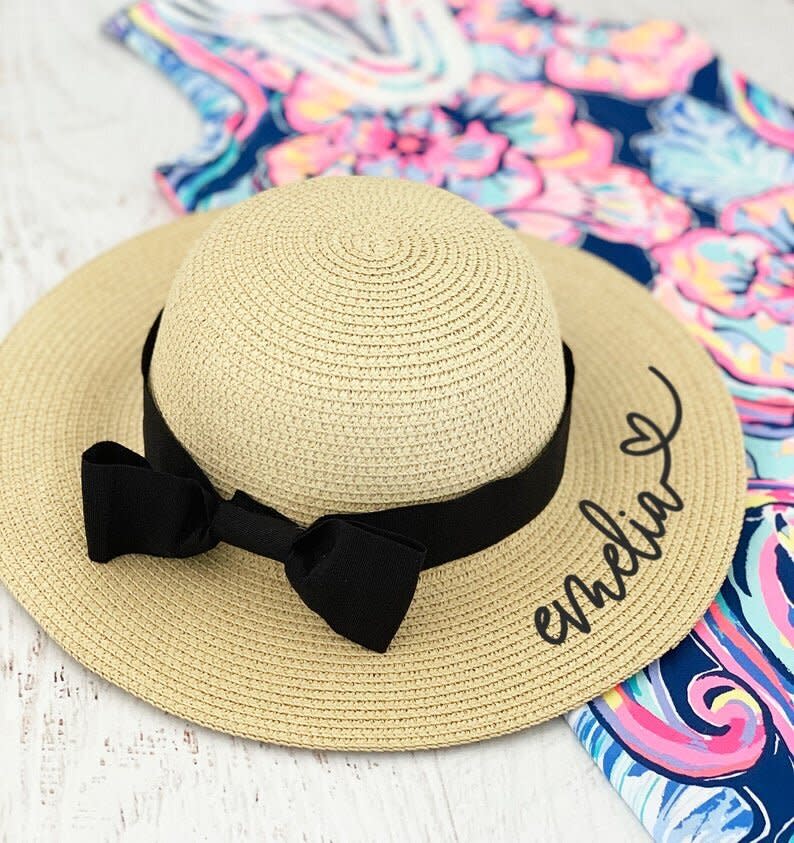 <strong><a href="https://fave.co/2wYV31p" target="_blank" rel="noopener noreferrer">Mod Party</a></strong> offers personalized sun hats with your name, sayings, etc.