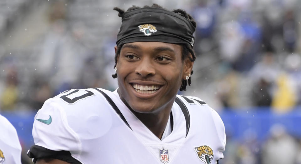 Jacksonville Jaguars’ Jalen Ramsey is serious about getting into hockey. (AP Photo/Bill Kostroun, File)