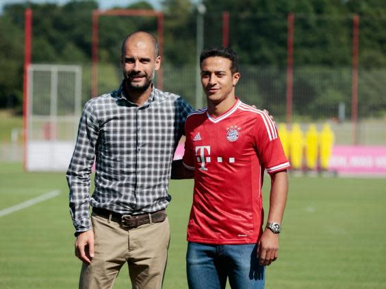 Thiago was lured to Bayern Munich by Pep Guardiola in 2013 (Getty)