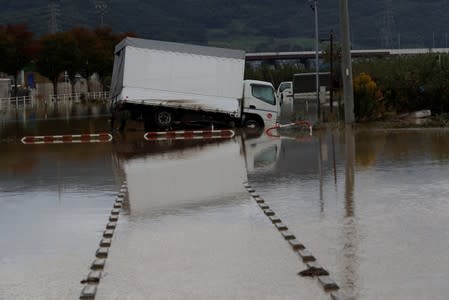 Aftermath of Typhoon Hagibis in Nagano Prefecture