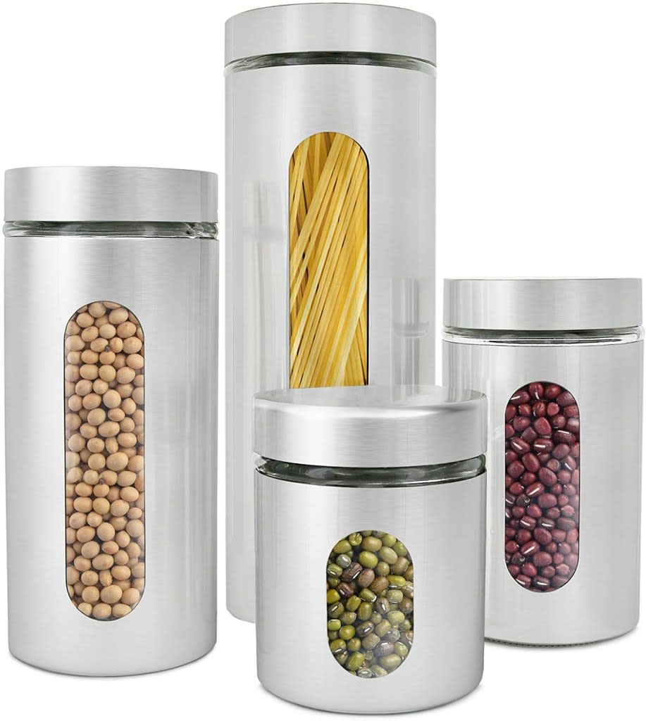 estilo brushed stainless canisters