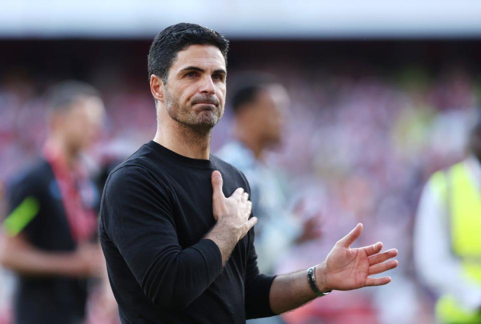 Mikel Arteta’s side fell just short in their bid to end the club’s long wait for a title (Getty Images)