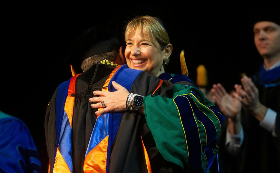 Aysegul Timur was installed as the new president of Florida Gulf Coast University at Alico Arena on the FGCU campus on Friday, Jan. 12, 2024.