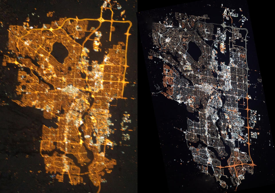 Calgary 2010 v 2020 from ISS - NASA