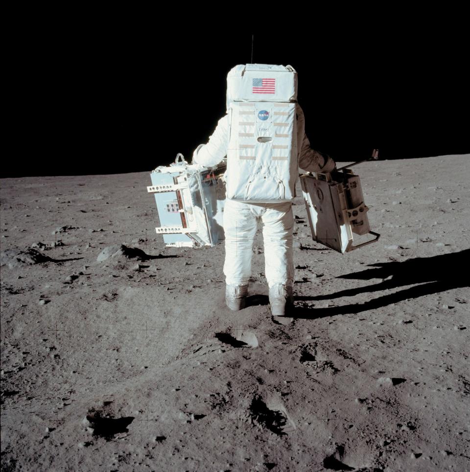 Buzz Aldrin on the moon on July 20, 1969.