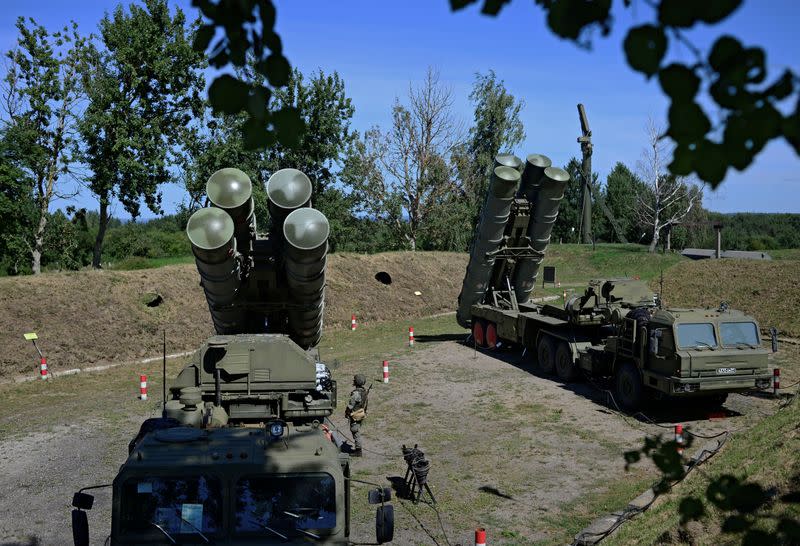 FILE PHOTO: Russian S-400 missile air defence systems are seen during a training exercise in Kaliningrad region