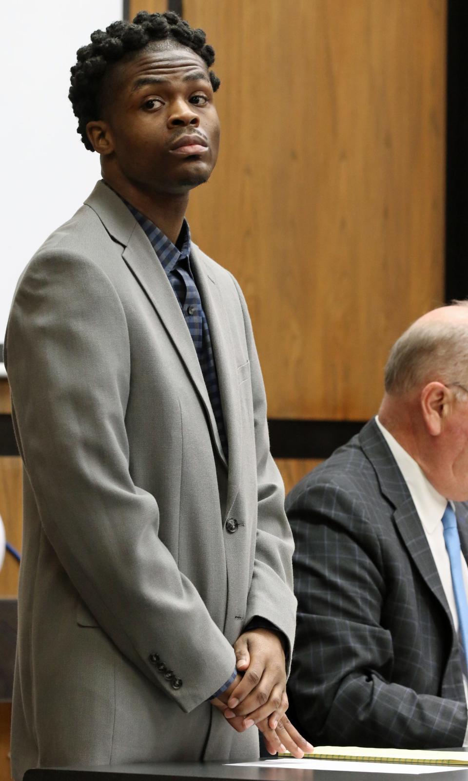 Stephen Moore stands next to his lawyer, David Teddy, as his trial begins Monday morning, September 12, 2022, at the Cleveland County Courthouse.