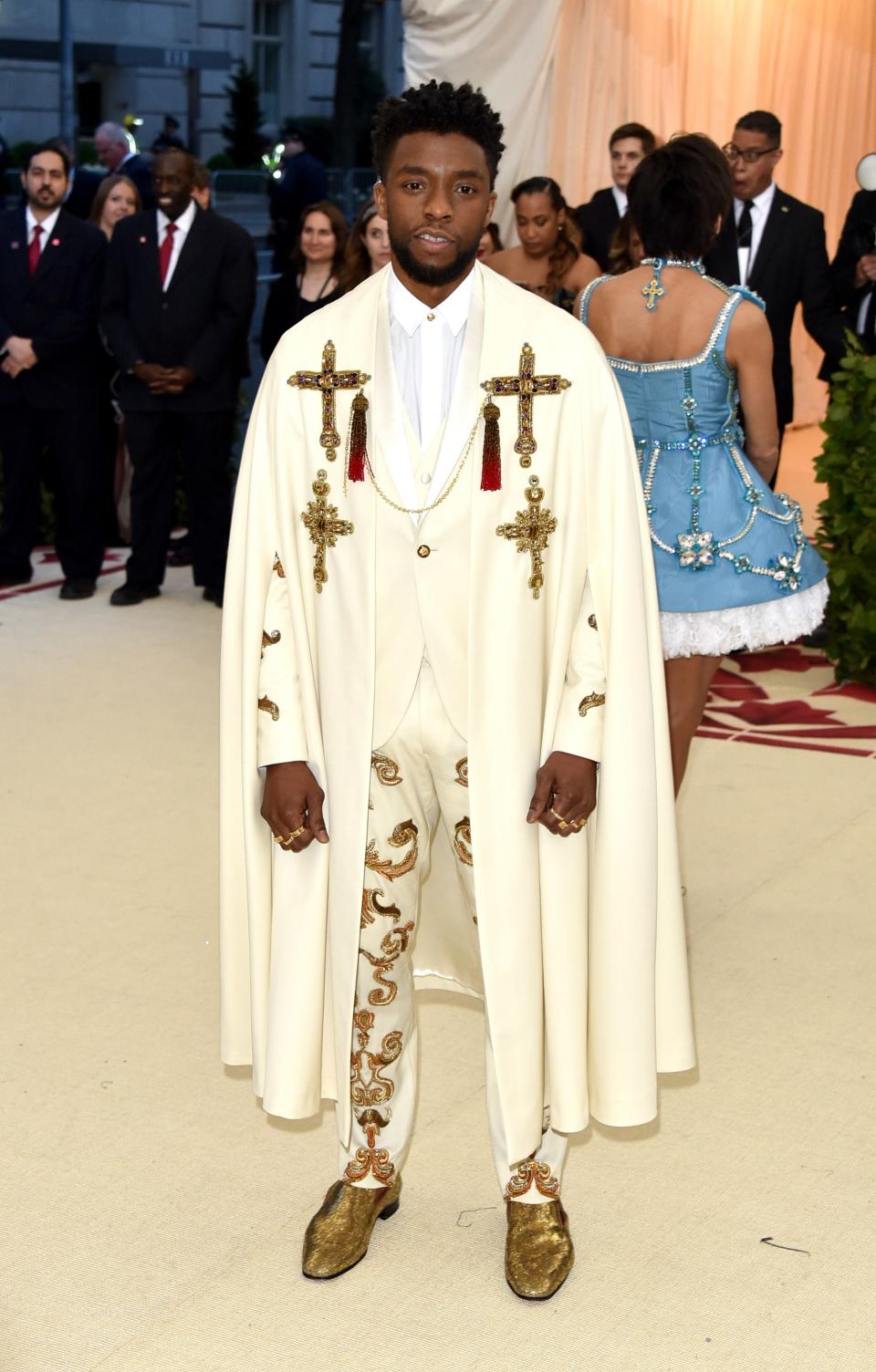 <h1 class="title">Chadwick Boseman in Versace and Christian Louboutin shoes</h1><cite class="credit">Photo: Getty Images</cite>