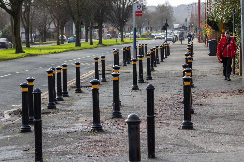 The bollards were erected 18 months ago. (SWNS)