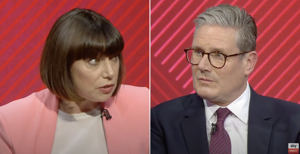 Beth Rigby and Keir Starmer on the debate. (Sky)