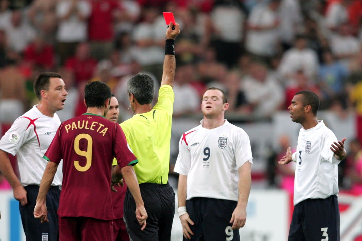 Wayne Rooney was sent off in the 2006 World Cup quarter-final defeat to Portugal (Martin Rickett/PA) (PA Archive)
