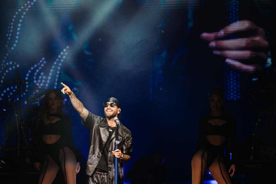 Global superstar Maluma performs to a sold-out crowd at the Yaamava’ Theater on April 27 opening with his hit songs like “Hawái” and “Madrid” before addressing the audience.