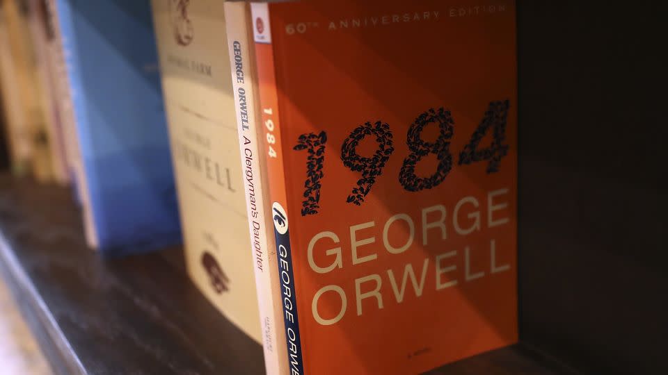 A copy of George Orwell's novel '1984' sits on a shelf at The Last Bookstore on January 25, 2017 in Los Angeles, California. - Justin Sullivan/Getty Images