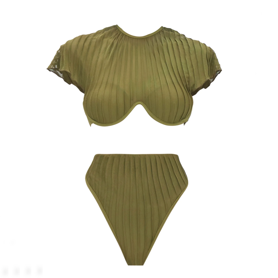 8) Gara Pleated Bikini Top