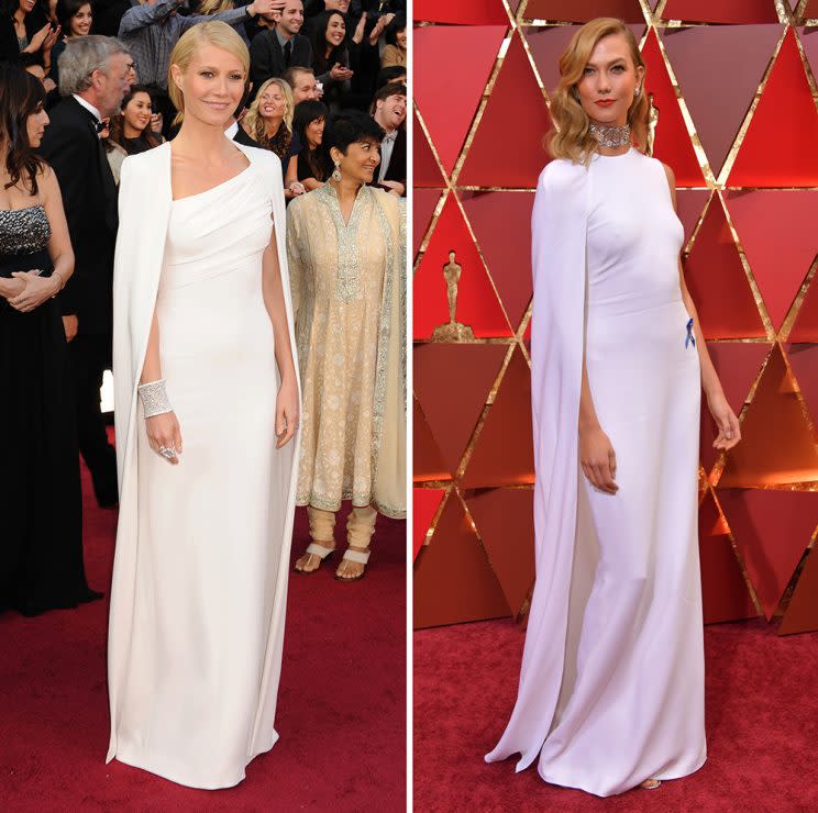 Gwyneth Paltrow and Karlie Kloss basically wore the same dress. (Photo: Getty Images)