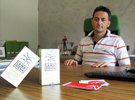 Mermix founder Christos Stamatis sits in his office in Lamia, Greece July 27, 2015. REUTERS/Lefteris Karagiannopoulos