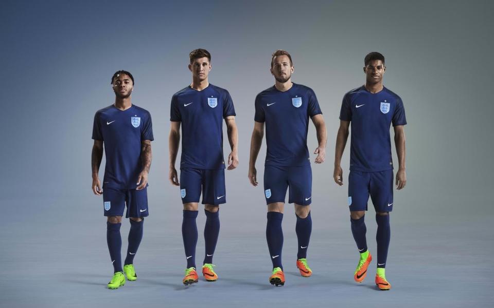 England's new blue kit - Credit: Nike