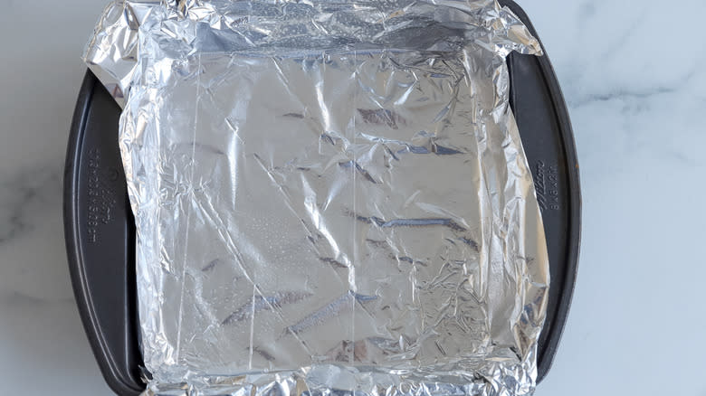 tin foil-lined pan