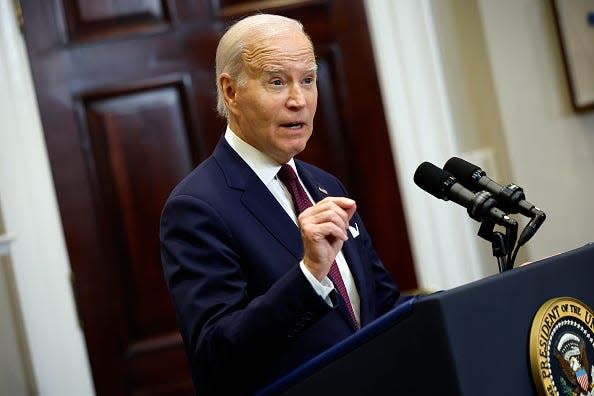 President Joe Biden makes a statement about the Supreme Court's decision on affirmative action in higher education in the Roosevelt Room at the White House on June 29, 2023 in Washington, D.C.