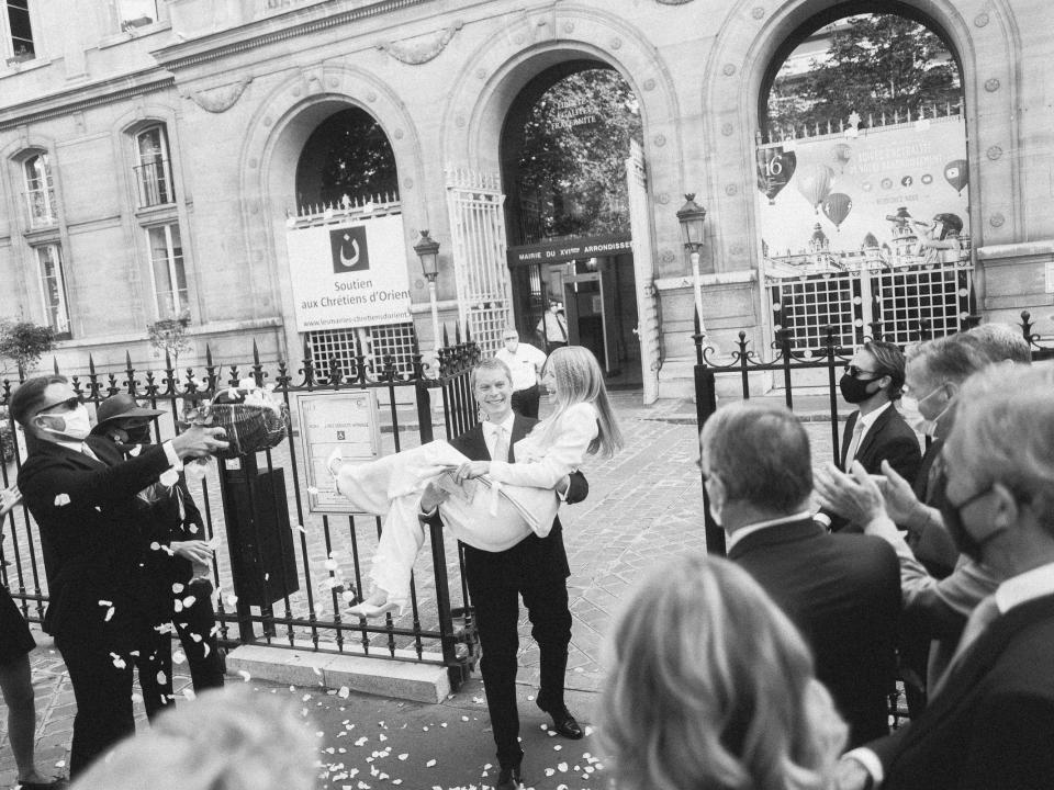 This Bride Wore a Ralph Lauren Suit for Her Civil Ceremony in Paris