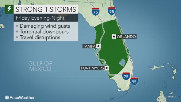 Static Strong Florida Storms Friday Night