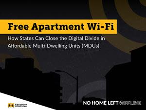 20-25% of America's digital divide is concentrated in affordable multi-dwelling units (MDUs).  Improvements in Wi-Fi technology have made it possible to connect units in these buildings to reliable broadband service by deploying Wi-Fi access points throughout the property and then connecting the building network to a fiber connection. Modeled after how Wi-Fi is delivered in most hotels today, Free Apartment Wi-Fi programs can connect 6.5 million unconnected people in 4 million households to reliable high-speed home internet.