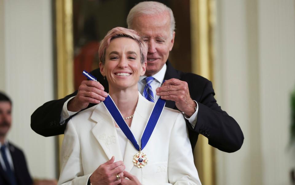 Megan Rapinoe and Joe Biden