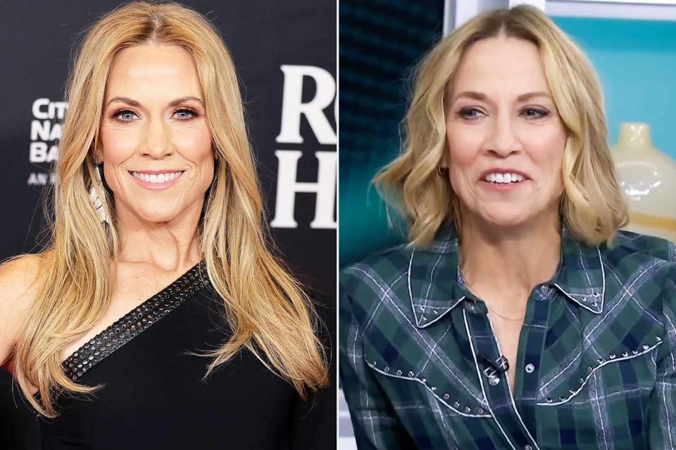<p>Theo Wargo/Getty Images for The Rock and Roll Hall of Fame; Today Show with Hoda & Jenna/Youtube</p> Sheryl Crow with her long hair and with her short hair