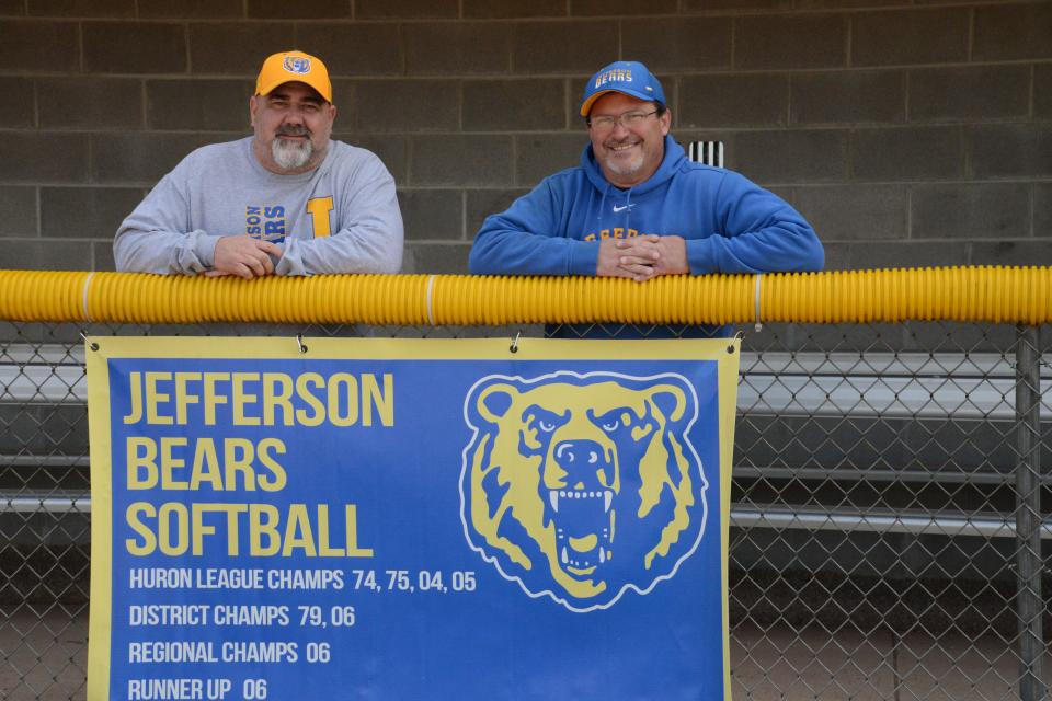 Joey Dunn (left) has served as an assistant softball coach under Chad Lipton (right) for the past two seasons. They are switching roles this spring.