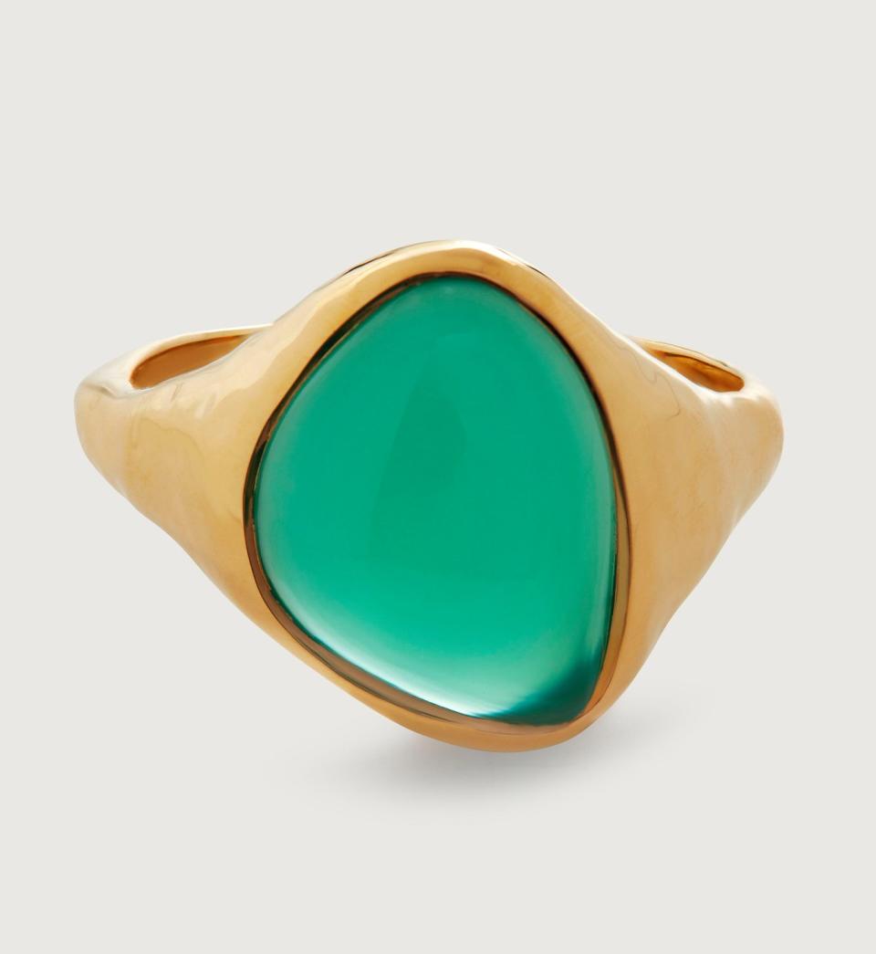 <p><a href="https://go.redirectingat.com?id=74968X1596630&url=https%3A%2F%2Fwww.monicavinader.com%2Fus%2Fgemstone-nugget-ring%2Fgold-vermeil-rio-gemstone-ring-green-onyx&sref=https%3A%2F%2Fwww.townandcountrymag.com%2Fstyle%2Fjewelry-and-watches%2Fg34464609%2Fkate-middleton-meghan-markle-wear-monica-vinader-jewelry%2F" rel="nofollow noopener" target="_blank" data-ylk="slk:Shop Now;elm:context_link;itc:0;sec:content-canvas" class="link ">Shop Now</a></p><p>Rio Gemstone Ring</p><p>monicavinader.com</p><p>$112.00</p>