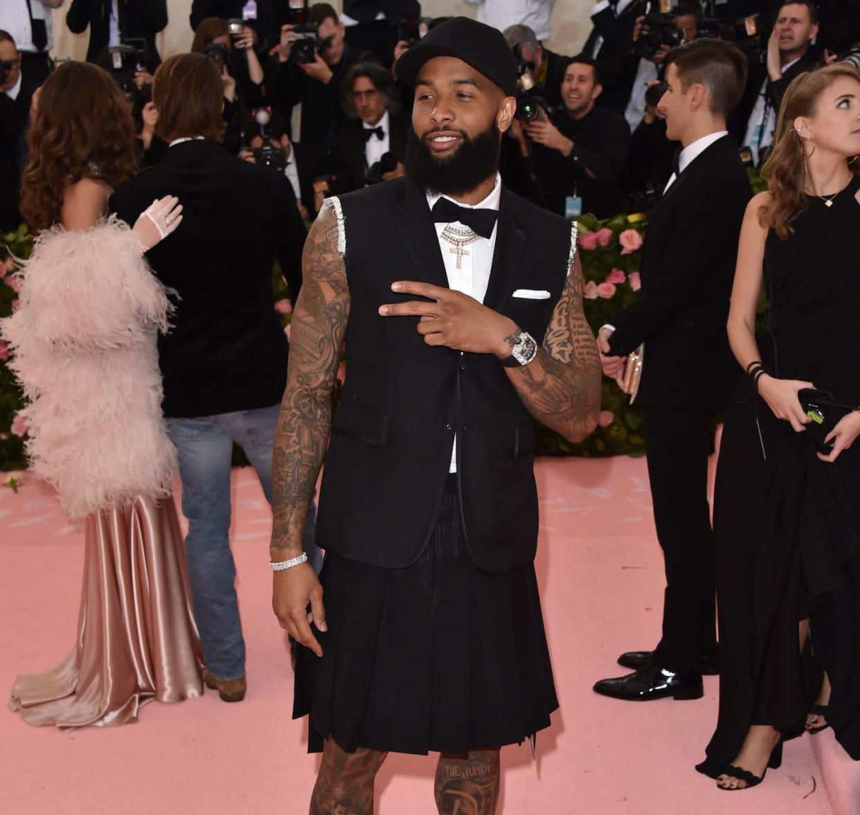 Odell Beckham had an interesting outfit at the Met Gala. (Photo by John Shearer/Getty Images for THR)