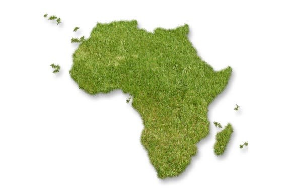 Continent of Africa colored green