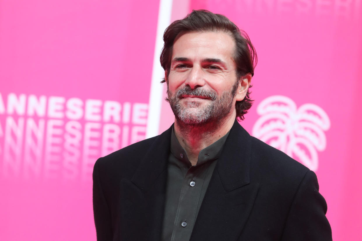 French actor Gregory Fitoussi poses on the red carpet as part of the 3rd edition of the Cannes International Series Festival (Canneseries) on October 12, 2020 in Cannes, southern France. (Photo by Valery HACHE / AFP) (Photo by VALERY HACHE/AFP via Getty Images)