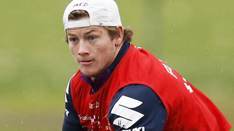 Harry Grant, pictured here during a pre-season training session with the Melbourne Storm.