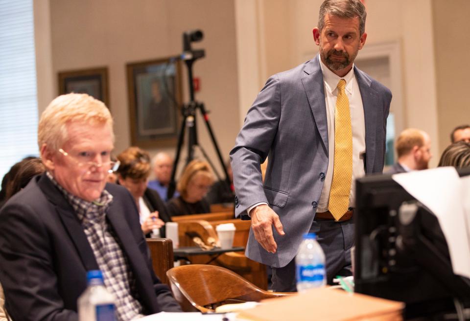 Mark Tinsley, Allendale-based personal injury attorney takes the stand in Alex Murdaugh’s trial for murder at the Colleton County Courthouse on Thursday, February 9, 2023. Andrew J. Whitaker/The Post and Courier/Pool